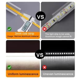 Ultra Thin COB LED Strip 12V 3mm Colorful Dimmable 3000K 4000K 6000K High Density Flexible Light 400LEDs for DIY Home Decor Lamp