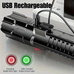 Ultra Bright Zoomable LED Flashlight,Rechargeable 3 Lighting Modes Portable High Lumens Outdoor Camping Fishing Emergency Hiking