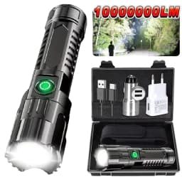 Ultra Bright Zoomable LED Flashlight,Rechargeable 3 Lighting Modes Portable High Lumens Outdoor Camping Fishing Emergency Hiking