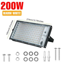 200W Flood Light LED Spotlight 220V Waterproof Outdoors Reflector Street Lamp Garden Exterior Wall Lighting 240V Cold/Warm White