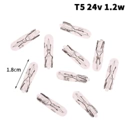 10Pcs 24V 1.2W T5 /12V 5W T10 Glass Light Bulb Dashboard Instrument Panel Brake Light Bulbs Headlights Lamp Lights Car Lights