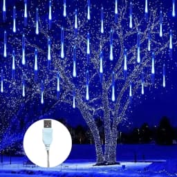 30/50cm USB Powered LED Meteor Shower Light Holiday String Light Waterproof Fairy Garden Decor Outdoor Street Garland Christmas