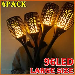 1/2/4Pack 96LED Solar Lights Flame Flickering Torch Outdoor Waterproof Garden Decoration Lawn Path Yard Patio Floor Night Lamp