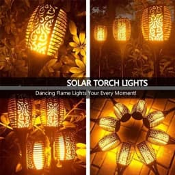 1/2/4Pack 96LED Solar Lights Flame Flickering Torch Outdoor Waterproof Garden Decoration Lawn Path Yard Patio Floor Night Lamp