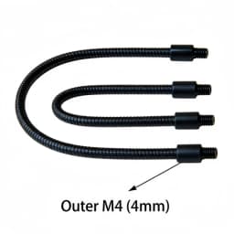 Dia4mm Black Silver Hose Microphone Positioning Hose Outer M4 Metal Stereotyped Gooseneck Snake Tube 100/200/300/400mm