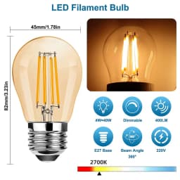G45G 4W Dimmable LED Globe Light Bulb Mini Amber Glass Edison E27 2700K Vintage Led Filament Bulb For Chandelier String Lighting