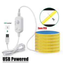 5V Motion Sensor LED COB Light Strip Human Induction USB/Battery Powered Flexible Lamp Under Cabinet Stairs Wardrobe Nightlights