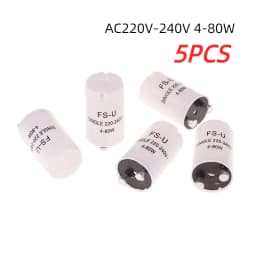 5Pcs Fluorescent Light Starters AC220V-240V 4-80W Fluorescent Tube Fuse Starter CE Rohs Fuse Starters
