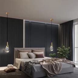 New Crystal Led Pendant Lights Nordic Luxury Dining Room Bar Kitchen Hanging Lamp Bedroom Bedside Lamp Suspension Deco Luminaire