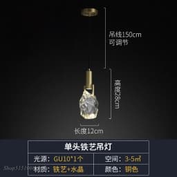 New Crystal Led Pendant Lights Nordic Luxury Dining Room Bar Kitchen Hanging Lamp Bedroom Bedside Lamp Suspension Deco Luminaire
