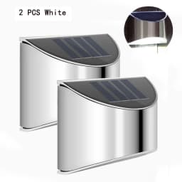 2Pcs Stainless Steel Solar Wall Lights Waterproof Outdoor LED for Garden Patio Fence Deck Step Yard Pathway Landscape Decor Auto