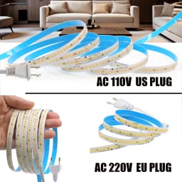 AC 220V 110V LED Strip 240Leds/M IP44 10CM Cut Home Decor Warm/Natural White Self Adhesive Flexible Ribbon Stripe Chain Light