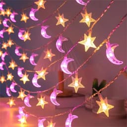 1.5M/3M LED Star Moon Colorful Light String Starry Sky Living Room Outdoor Courtyard Camping Trunk Decoration Atmosphere Light