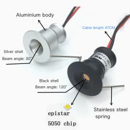 IP65 1W Mini LED Downlight Dimmable Outdoor Spotlight Stair Cabinet Light 12V Black White Silver Shell Spot Lamp Boat Lighting