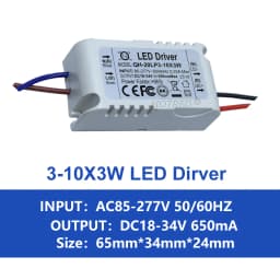 LED Driver 600mA 650mA 3W10W 20W 30W 36W 40W 50W 60W1-2x3w 6-10x3w 10-18x3w 18-30x3W Constant Current Lamp Lighting Transformer