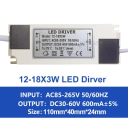 LED Driver 600mA 650mA 3W10W 20W 30W 36W 40W 50W 60W1-2x3w 6-10x3w 10-18x3w 18-30x3W Constant Current Lamp Lighting Transformer