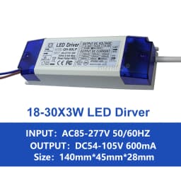 LED Driver 600mA 650mA 3W10W 20W 30W 36W 40W 50W 60W1-2x3w 6-10x3w 10-18x3w 18-30x3W Constant Current Lamp Lighting Transformer
