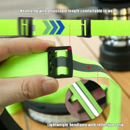 Cob Wave Induction Headlamp 6 Mode Head Light with Built-in Battery USB C Rechargeable Camping Night Running Flashlight