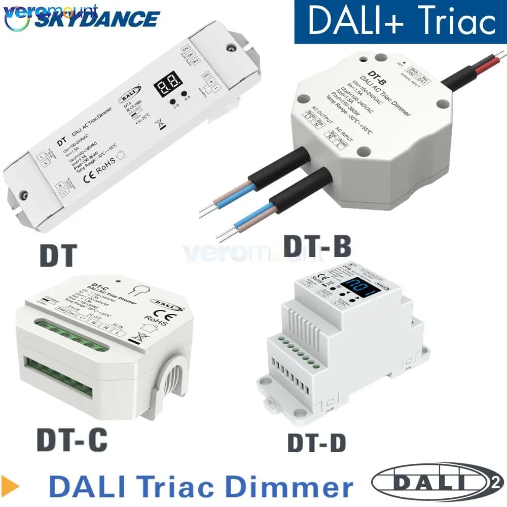 Skydance DT DT-B DT-C DT-D (DT4)150-360W 100-240VAC Triac DALI Dimmer Controller for LED Lamp AC Phase-cut DALI Dimmer 1 Channel