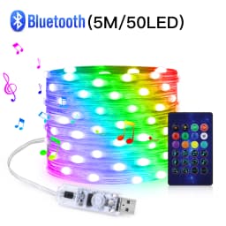 WS2812B Bluetooth LED String Fairy Lights Dreamcolor RGBIC DIY Party Festival Tree Lights Wedding Decoration Garland USB Lamp