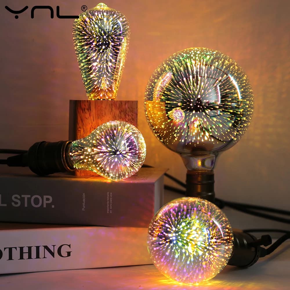 3D Decoration LED Edison Light Bulb E27 6W 110V 220V Vintage Star Lamp Holiday Night Light Ampoule LED Lamp Lighting