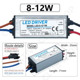 LED Driver 1-3W 4-7W 8-12W 12-18W 18-25W 25-36W Adapter Transformer AC85V-265V WaterproofIP65 Power Supply 300mA For Panel Light