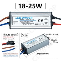 LED Driver 1-3W 4-7W 8-12W 12-18W 18-25W 25-36W Adapter Transformer AC85V-265V WaterproofIP65 Power Supply 300mA For Panel Light