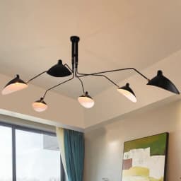 Mouille Ceiling Lamp Nordic Spider Pendant Light Multi 3/6heads for Living Room Bedroom Black Luminaire Home Decor