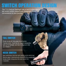 Trustfire T11R Led Tactical Flashlight Rechargeable 1800Lumen Powerful TypeC USB Torch 18650 Battery High Power Lamp Dual Switch