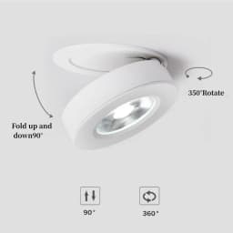 LED Embedded Down Light Spotlight Fold 90° Up And Down Rotate About 350° 5W 10W 18W COB Background Lamp 85-265V Interior Lightin
