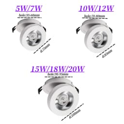 LED Embedded Down Light Spotlight Fold 90° Up And Down Rotate About 350° 5W 10W 18W COB Background Lamp 85-265V Interior Lightin