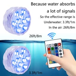 10 LEDs RGB Submersible LED Lights Underwater Night Lamp Battery Operated Garden Swimming Pool Light for Wedding Party Vase Bowl