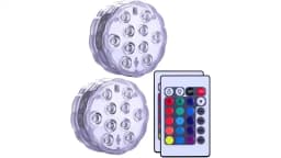 10 LEDs RGB Submersible LED Lights Underwater Night Lamp Battery Operated Garden Swimming Pool Light for Wedding Party Vase Bowl