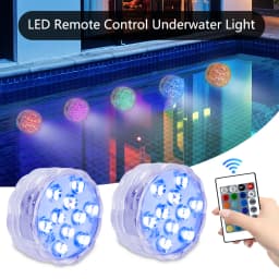 10 LEDs RGB Submersible LED Lights Underwater Night Lamp Battery Operated Garden Swimming Pool Light for Wedding Party Vase Bowl