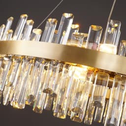 LED Postmodern Golden Chrome Silver Round Oval Crystal Chandelier Lighting Suspension Luminaire Lampen For Dinning Room