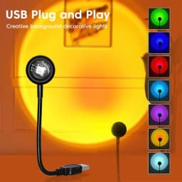 MeeToo USB Sunset Mood Lamp Led Projector Neon Night Light for Living Room Decor Bedroom Background Photography Wall Atmosphere