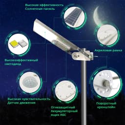 Solar Street Light Outdoor 30LED All in One Metal Motion Sensor Waterproof with 3 Working Modes Auto Dusk to Dawn