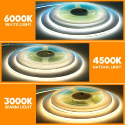 3mm 5mm 8mm Width COB LED Strip Light DC 12V 24V 384LEDs/m High Density for Room Linear Dimmable Flexible Tape 3000K 4000K 6000K