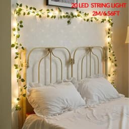 1pc Artificial Plants LED String Lights 6.56ft 20LED Scindapsus Leaves String Lights Battery Operated For Hanging Festival Decor