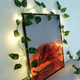 1pc Artificial Plants LED String Lights 6.56ft 20LED Scindapsus Leaves String Lights Battery Operated For Hanging Festival Decor