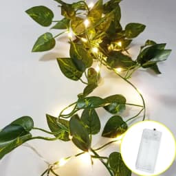 1pc Artificial Plants LED String Lights 6.56ft 20LED Scindapsus Leaves String Lights Battery Operated For Hanging Festival Decor