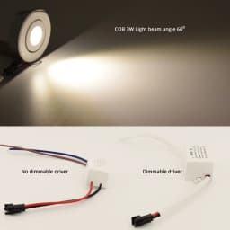 Mini LED Downlight Dimmable COB 3W Cut Hole 30mm Black White Silver Body AC12V 110V 220V Dust-proof Anti-fog