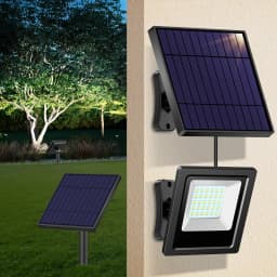 Intelamp 4400mAh 2 Pack Outdoor Solar Light Solar Lamp Waterproof Street Light Security Flood Lights For Garden Yard Patio Porch