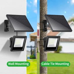 Intelamp 4400mAh 2 Pack Outdoor Solar Light Solar Lamp Waterproof Street Light Security Flood Lights For Garden Yard Patio Porch