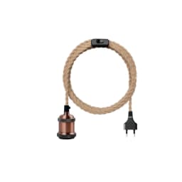 2M 3M Power Cord Pendant Light Twist Hemp Rope Cables E26 E27 Lamp Holder EU Plug with Switch Wire Edison Bulb Socket Cord Cable