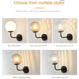 Modern Glass Ball Led Wall Lamp Gold Nordic Minimalist Sconces Lighting Living Bedroom Bedside Mirror Lights Decor Fixtures