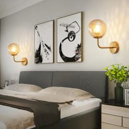 Modern Glass Ball Led Wall Lamp Gold Nordic Minimalist Sconces Lighting Living Bedroom Bedside Mirror Lights Decor Fixtures