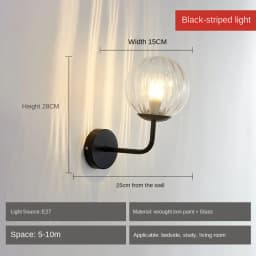 Modern Glass Ball Led Wall Lamp Gold Nordic Minimalist Sconces Lighting Living Bedroom Bedside Mirror Lights Decor Fixtures