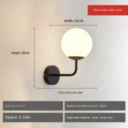 Modern Glass Ball Led Wall Lamp Gold Nordic Minimalist Sconces Lighting Living Bedroom Bedside Mirror Lights Decor Fixtures