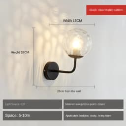 Modern Glass Ball Led Wall Lamp Gold Nordic Minimalist Sconces Lighting Living Bedroom Bedside Mirror Lights Decor Fixtures